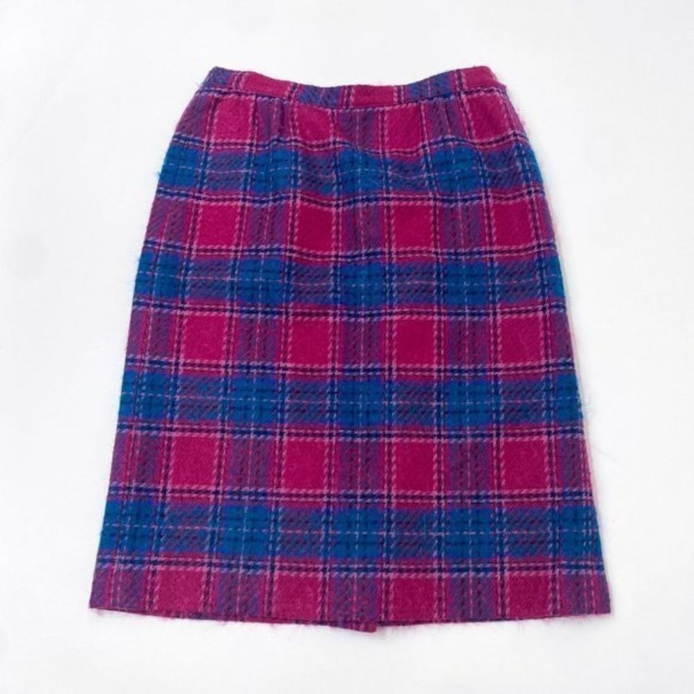 Pendleton Petite Fuchsia/‎ Royal Blue Midi Pencil Skirt Sz 14